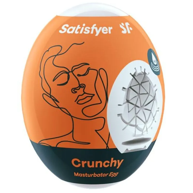 Satisfyer EGGCITED - Œuf masturbateur croquant innovation hydro-active silicone flexible plaisir intensifié stimulation masculine sextoy design moderne couleur orange vif