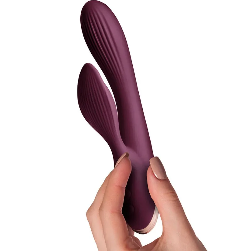 Vibromasseur Lyanna Rabbit double stimulation clitoridienne et G-spot 10 vitesses silicone hypoallergénique étanche IPX7 sextoy discret pour femme couple