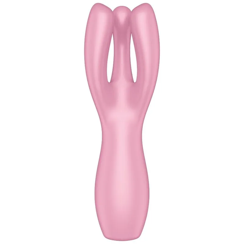 Satisfyer Threesome 3 Rose - Vibrateur innovant 3 bras stimulation clitoridienne labia silicone médical rechargeable 15 ans garantie
