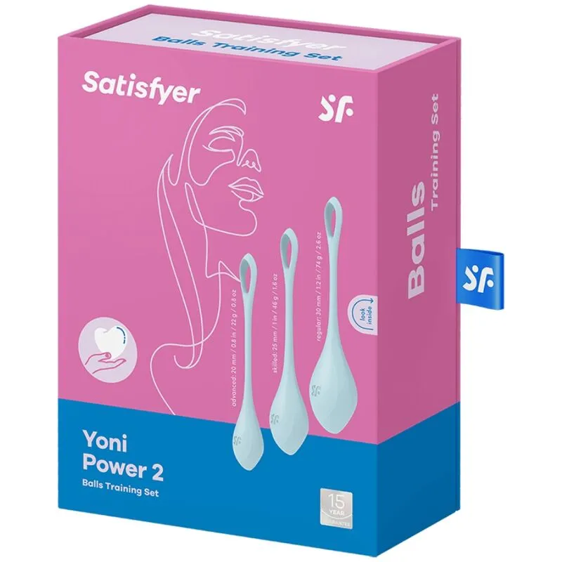 Ensemble de dilatateurs en silicone médical pour entraînement du plancher pelvien, Yoni Power 2 bleu, 3 tailles progressives, sextoy intime femmes, orgasmes profonds