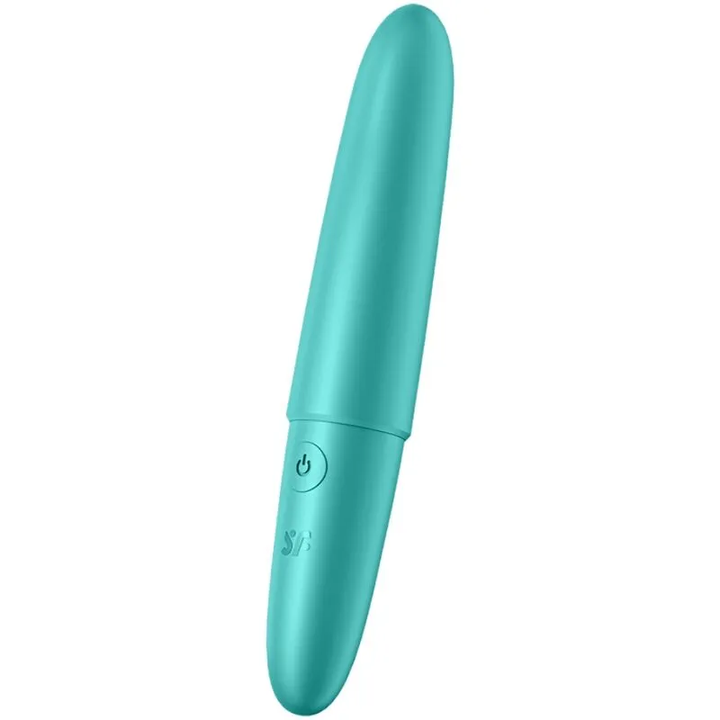 Vibromasseur portable Satisfyer Ultra Power Bullet 6 Turquoise stimulation clitoridienne puissante étanche silicone rechargeable discrétion hygiène
