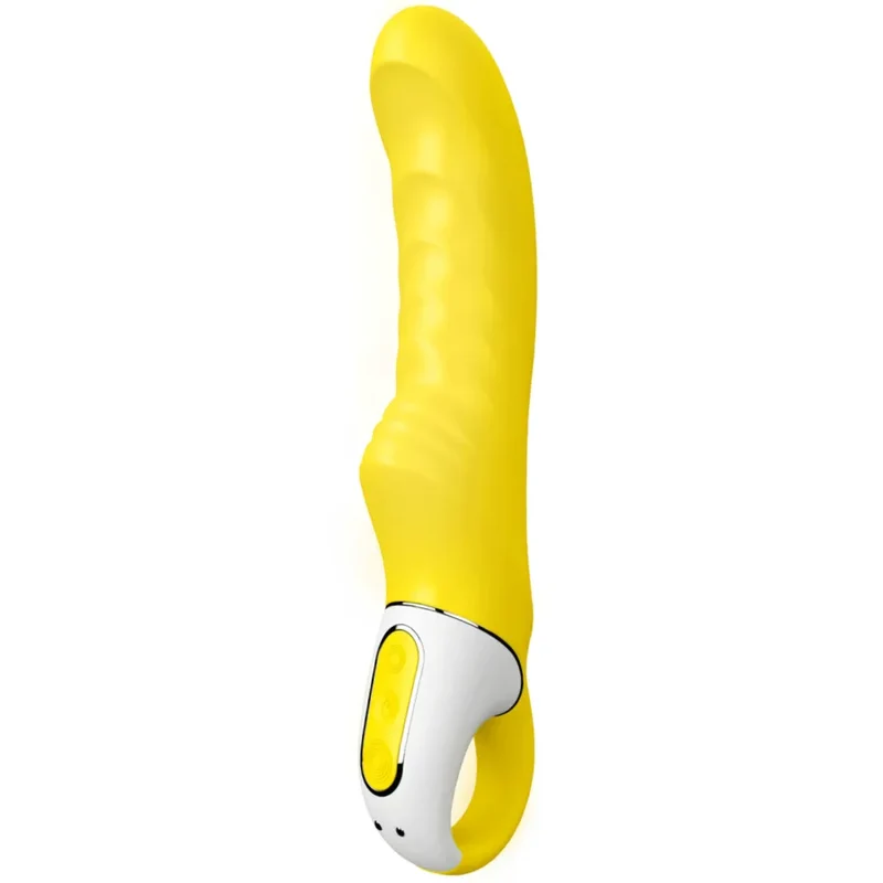 Vibromasseur Satisfyer Vibe Yummy Sunshine stimulation variée silicone doux design ergonomique allemande vibrations puissantes sextoy intime couple plaisir sûr
