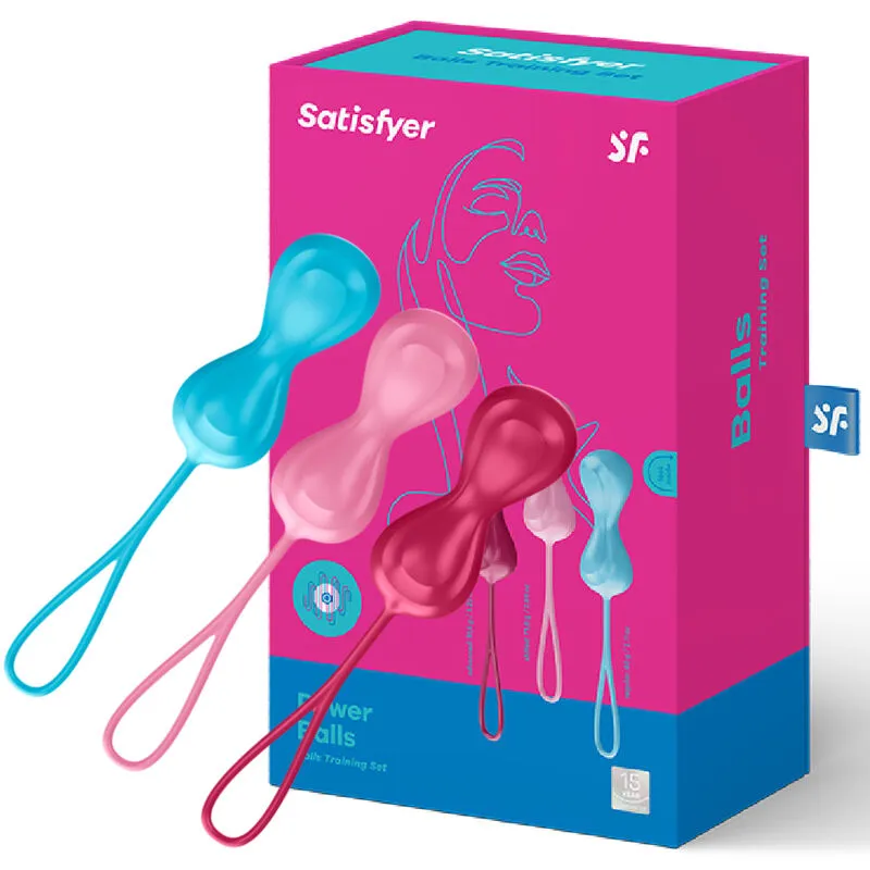 Ensemble Entraînement Loveballs Satisfyer trois billes silicone médical tonification muscles pelviens plaisir intime ergonomique hypoallergénique sans phtalates discret portable