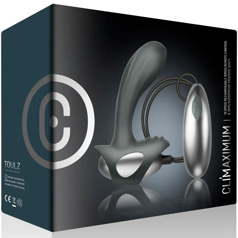 Masseur prostatique filaire Toulz stimulation intime silicone ABS sécurité grande base 10 vitesses couple plaisir
