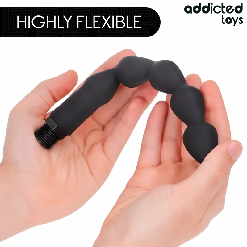 Nettoyeur anal Addicted Toys avec adaptateur universel, modèle 6, silicone souple, hygiène intime, sextoy discret, accessoire bien-être intime, femme couple