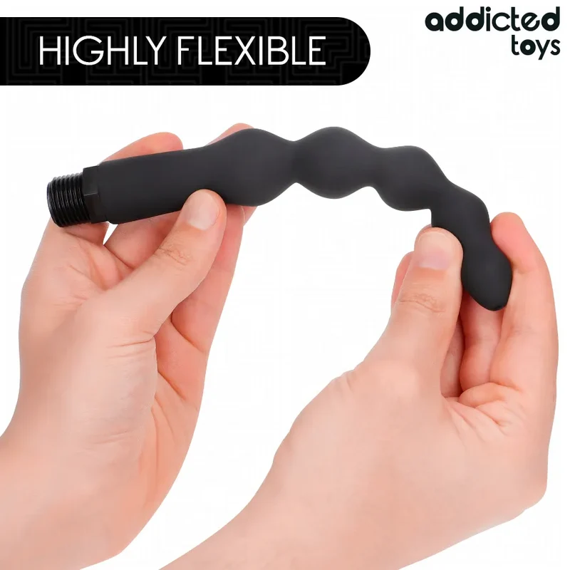 Addicted Toys - Nettoyeur Anal Universel en Silicone noir, Design innovant, Hygiène intime, Usage quotidien, Confort maximal