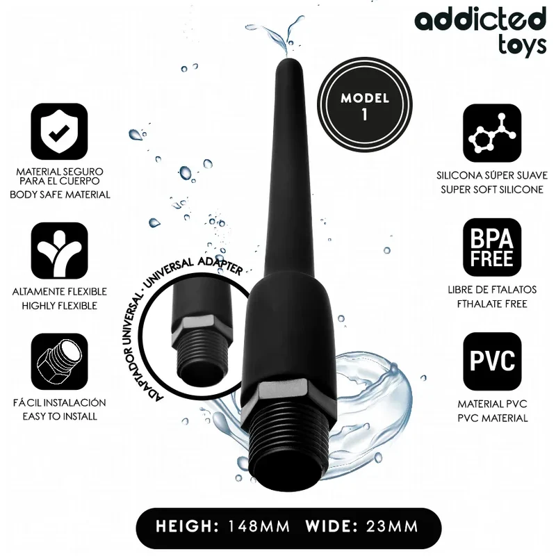 nettoyant anal universel confort doux PVC souple silicone hypoallergénique ergonomique compact discret facile entretien nettoyage profondeur sécurité compatible peaux sensibles
