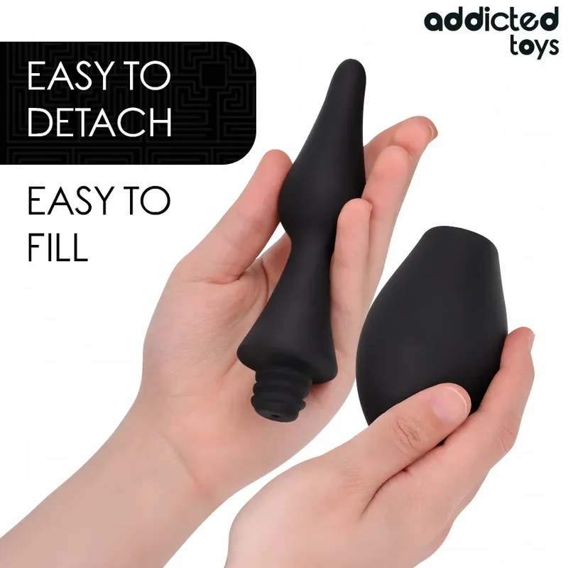 Nettoyeur De Voyage Addicted Toys - Douche Anale Silicone Portable 160ml Étanche Design Érgonomique Hygiène Intime Discrète