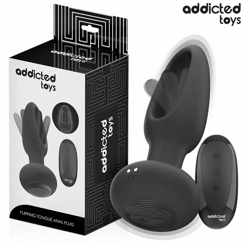 Plug anal innovant Addicted Toys langue vibrante télécommande sans fil silicone hypoallergénique stimulation intime couple plaisir intensifié