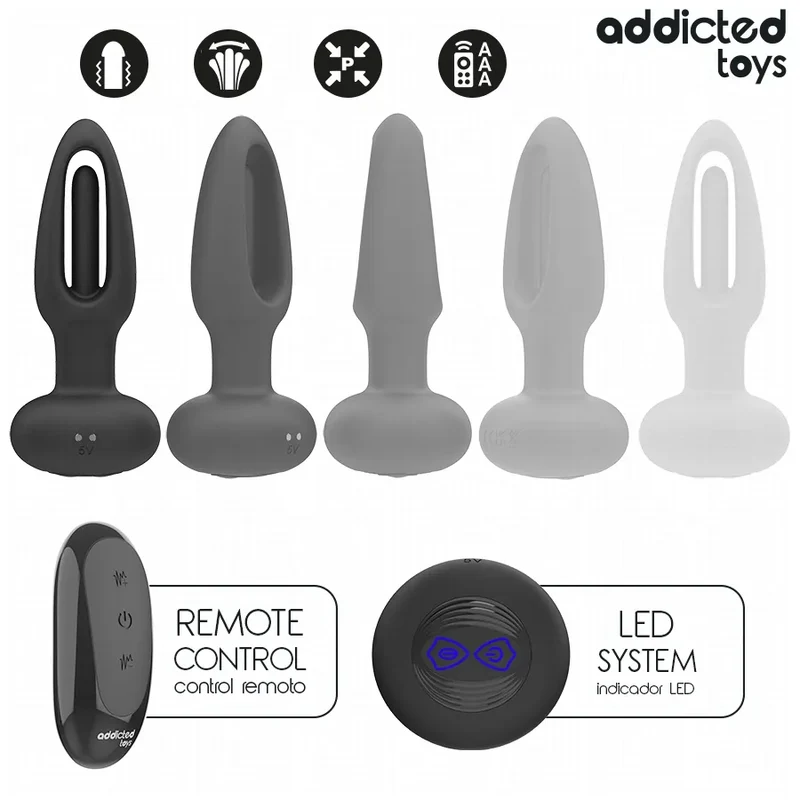 Plug anal innovant Addicted Toys langue vibrante télécommande sans fil silicone hypoallergénique stimulation intime couple plaisir intensifié
