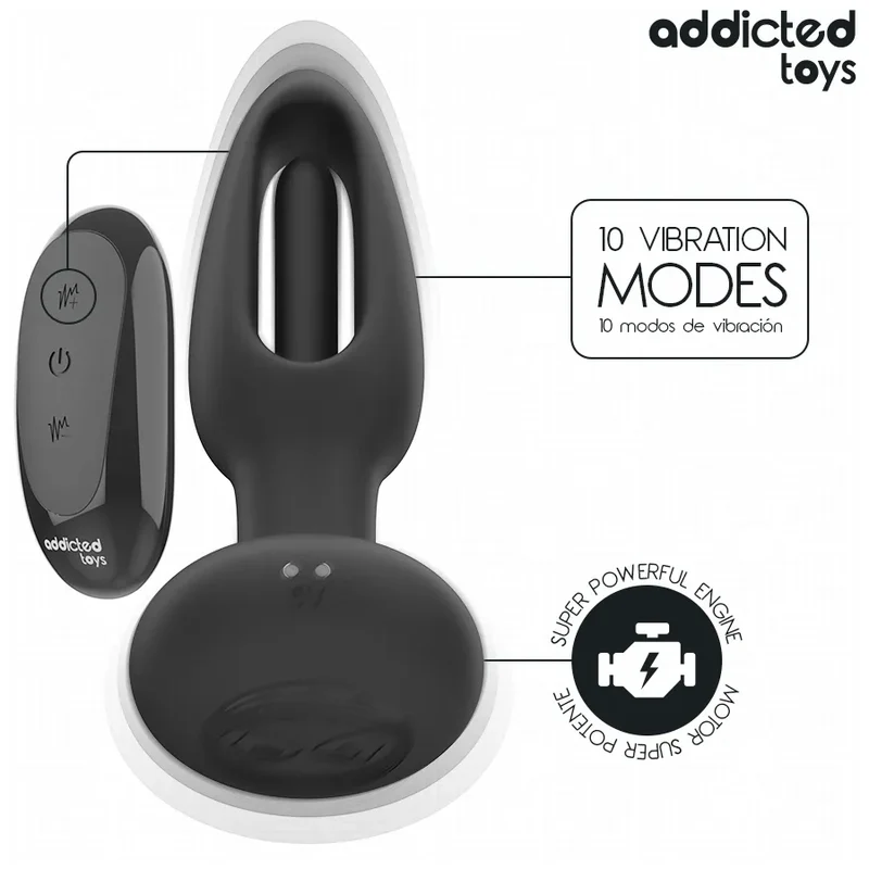 Plug anal innovant Addicted Toys langue vibrante télécommande sans fil silicone hypoallergénique stimulation intime couple plaisir intensifié