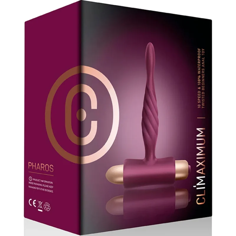 Plug anal pour débutants avec vibrations 10 vitesses silicone doux sécurité base T climaximum pharos sextoy intimité