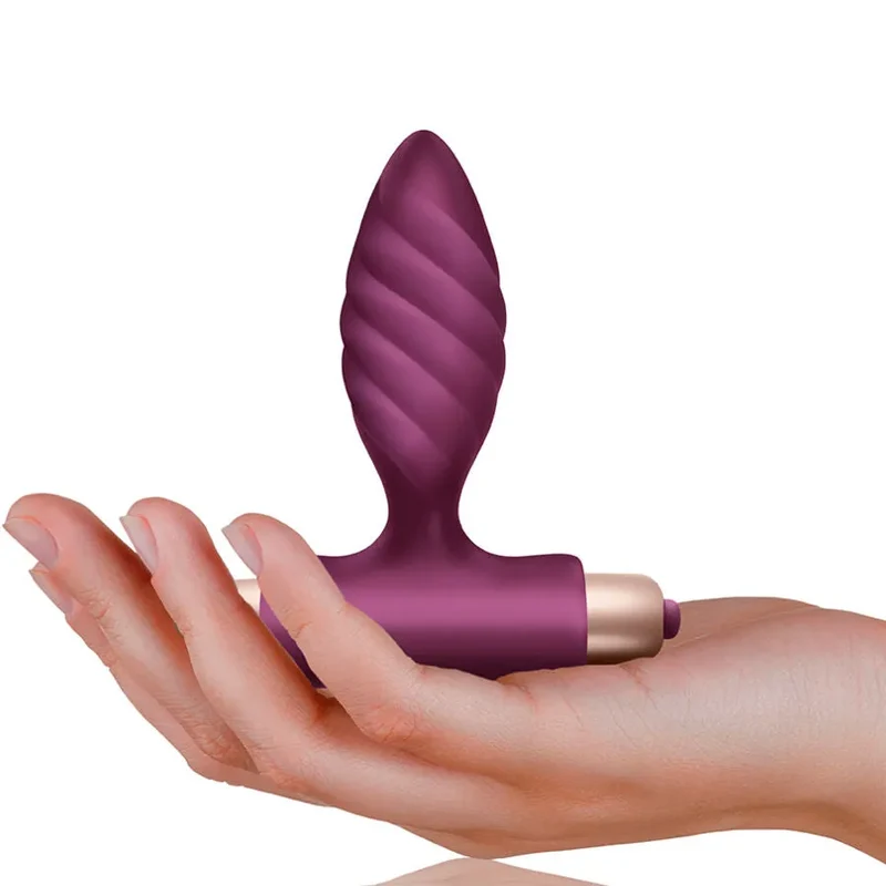 Dilatateur anal torsadé vibrant Oryx silicone médical hypoallergénique souple amovible métallique doré ergonomique base conique pointue discret réglable dix niveaux