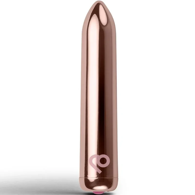 Vibromasseur rechargeable rose dorée stimulation ciblée puissante design élégant compact pour femmes hommes couple sextoy discret