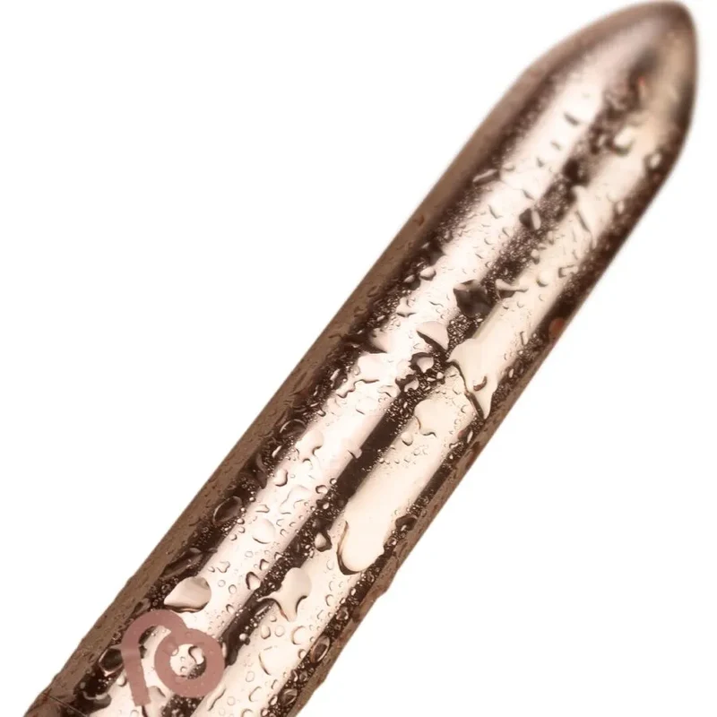 Vibromasseur rechargeable rose dorée stimulation ciblée puissante design élégant compact pour femmes hommes couple sextoy discret