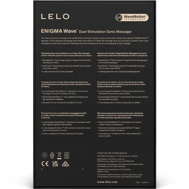 Vibromasseur Lelo Enigma Wave stimulation clitoridienne G-spot triple action silicone doux cyber purple rechargeable couple sextoy