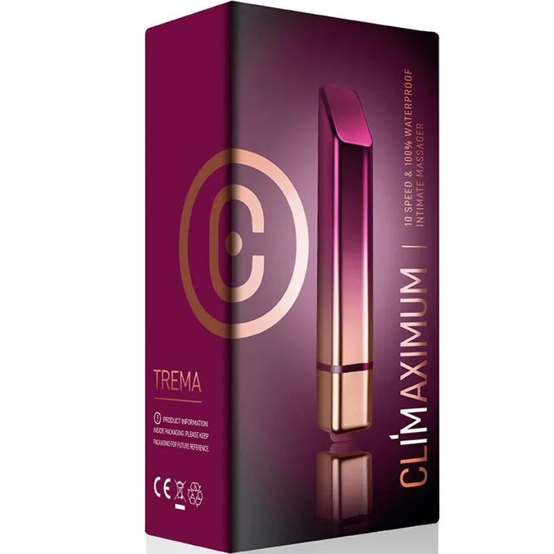 Vibrateur Trema Lipstick Bullet design élégant stimulation précise 10 vitesses ABSIPX7 rechargeable discret sextoy