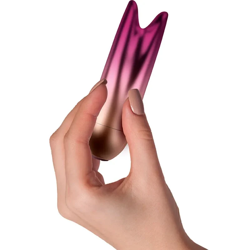 vibrateur double Ava stimulation clitoridienne silicone ABS étanche dix vitesses portable compact léger hypoallergénique non poreux discret esthétique pile incluse