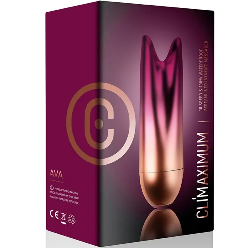 vibrateur double Ava stimulation clitoridienne silicone ABS étanche dix vitesses portable compact léger hypoallergénique non poreux discret esthétique pile incluse