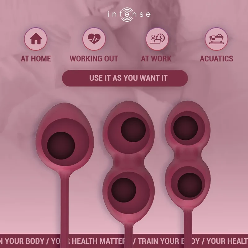 Kit Kegel Ball Charli Intense - Renforcement Pelvien Progressif - Silicone Médical Doux - Design Ergonomique - Couleur Bordeaux