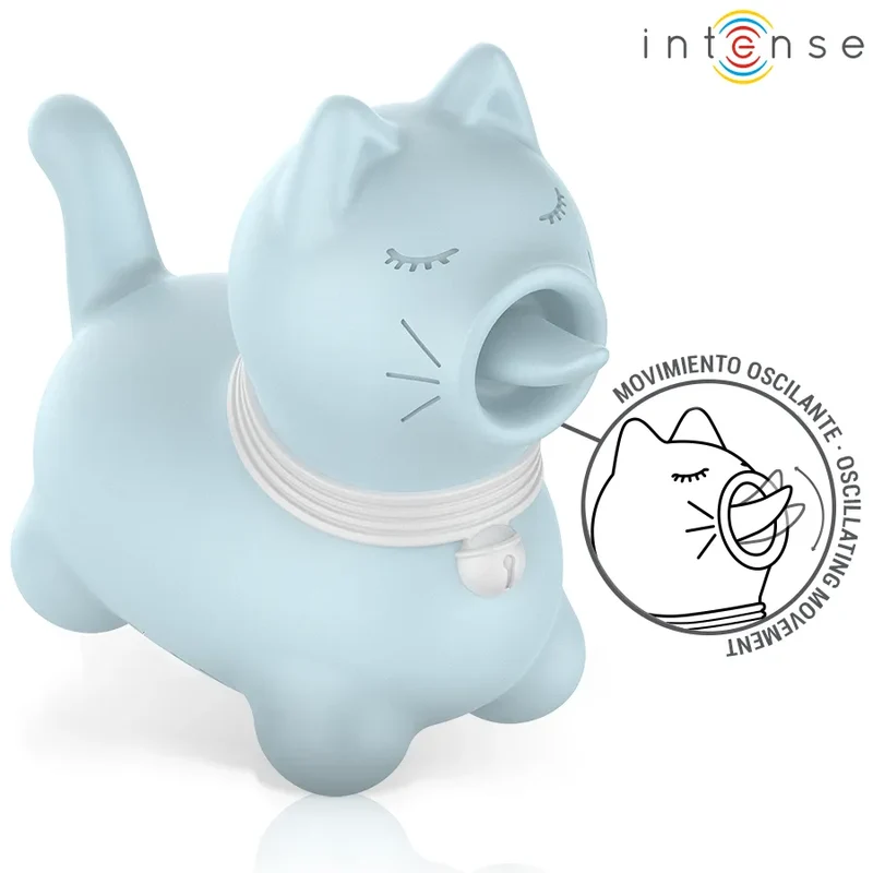 Stimulateur clitoridien Duchesse, langue rotative 360°, silicone doux, bleu pastel, sextoy intime, plaisir intense