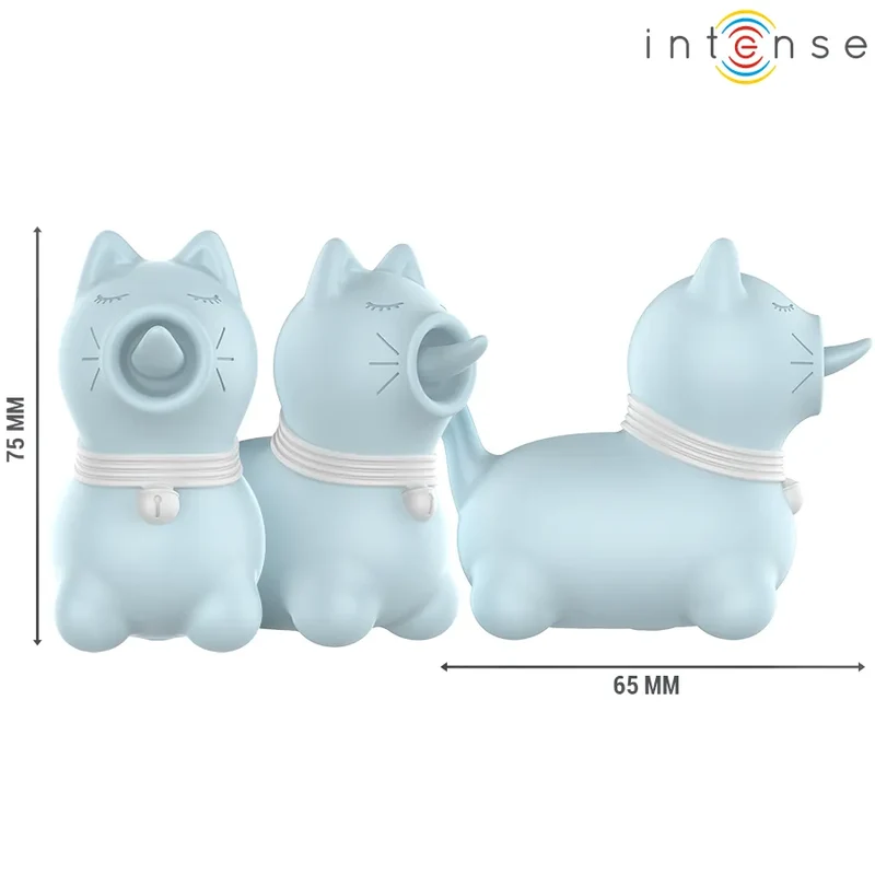 Stimulateur clitoridien Duchesse, langue rotative 360°, silicone doux, bleu pastel, sextoy intime, plaisir intense