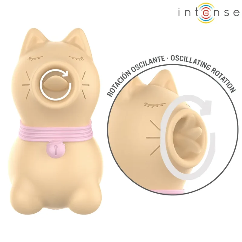 stimulateur clitoridien langue rotative silicone médical hypoallergénique douce compact maniable discret ludique mignon oreilles beige rose ergonomique silencieux