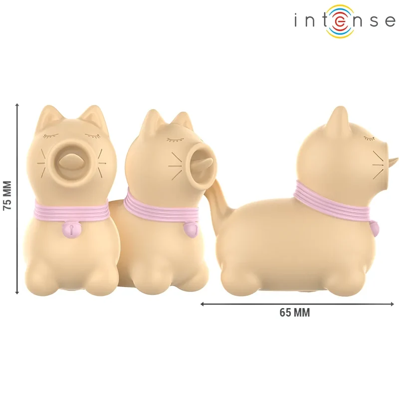 stimulateur clitoridien langue rotative silicone médical hypoallergénique douce compact maniable discret ludique mignon oreilles beige rose ergonomique silencieux