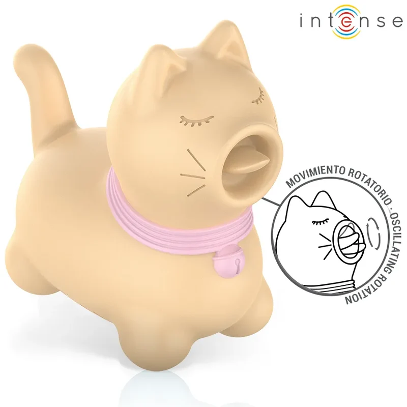 stimulateur clitoridien langue rotative silicone médical hypoallergénique douce compact maniable discret ludique mignon oreilles beige rose ergonomique silencieux