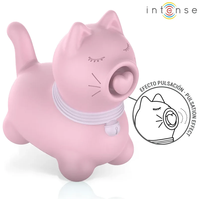 Stimulateur de langue effet pulsation design chat Marie Pink silicone doux sextoy clitoridien intime couple plaisir intense