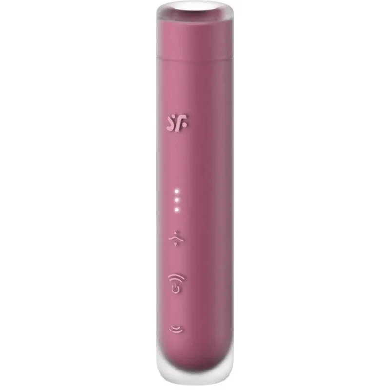 Stimulateur de clitoris Satisfyer First Kiss Wave Garnet, mini masseur à ondes d'air, rechargeable USB-C, design discret, portable, 3 vitesses 10 modes, silicone doux