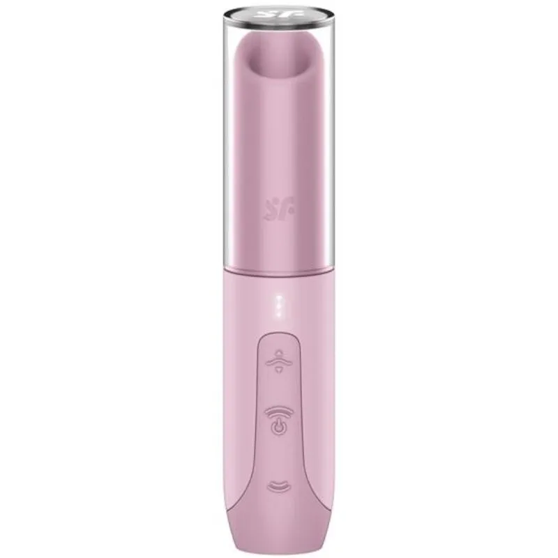 Stimulateur clitoridien par succion discret Satisfyer Secret Kiss Wave Rose, format voyage,_USB rechargeable, 3 vitesses, 10 modes, silicone médical, capuchon transparent