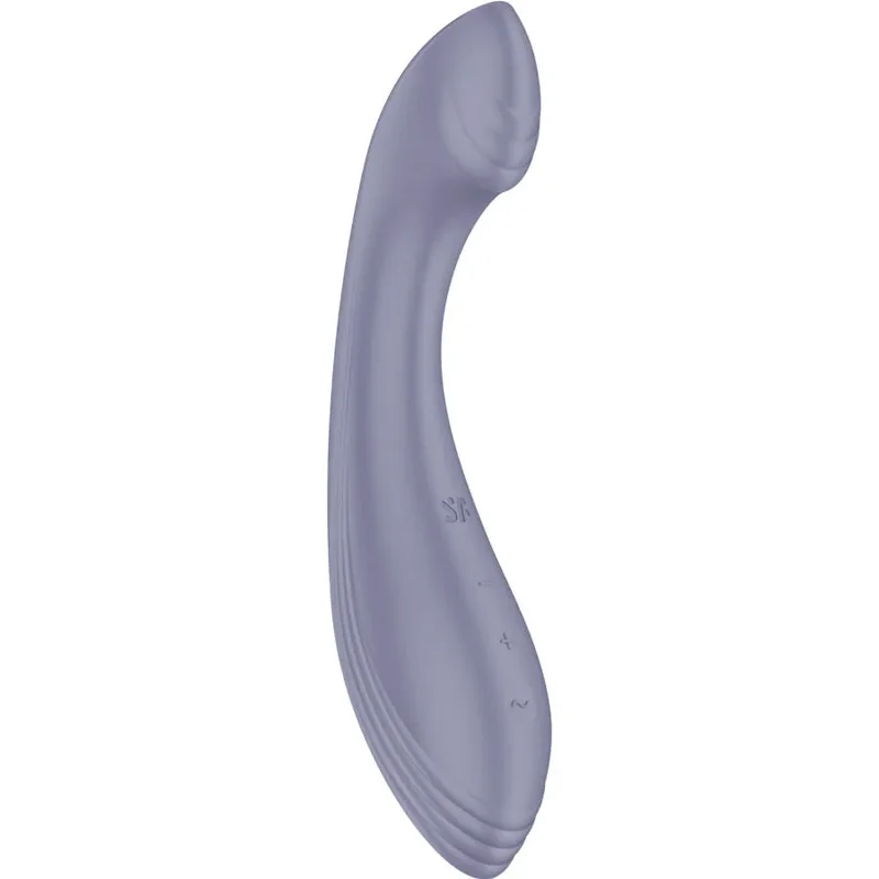 Satisfyer vibrateur stimulateur pointG silicone rechargeable ergonomique incurvé strié lisse compact discret violet pastel étanche hypoallergénique silencieux cinquante modes personnalisable