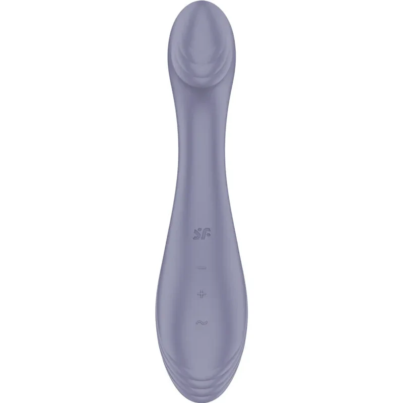 Satisfyer vibrateur stimulateur pointG silicone rechargeable ergonomique incurvé strié lisse compact discret violet pastel étanche hypoallergénique silencieux cinquante modes personnalisable