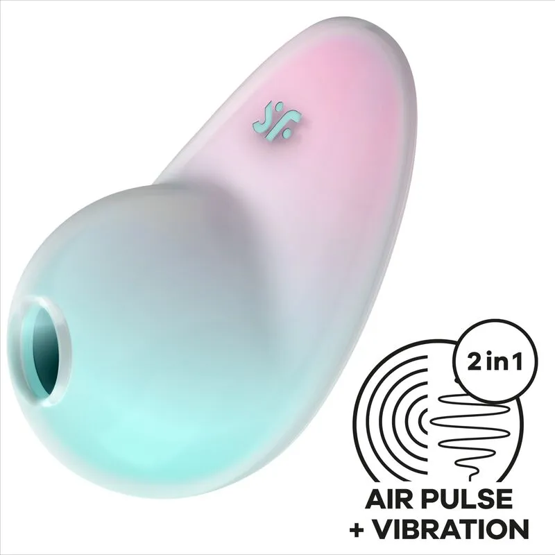 Stimulateur clitoridien sans contact Satisfyer Pixie Dust Blue Air Pulse 11 programmes silicone médical hypoallergénique discret pour femmes et couples