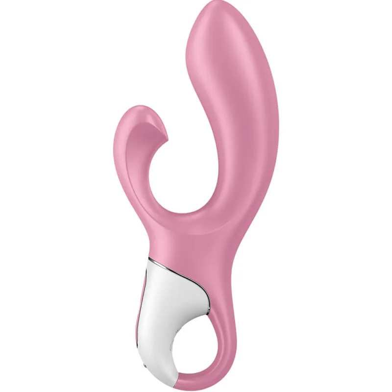Vibromasseur gonflable double stimulation Satisfyer Air Pump Bunny 2 rose silicone doux stimulation clitoridienne G-spot multi-vibrations sextoy femme couple