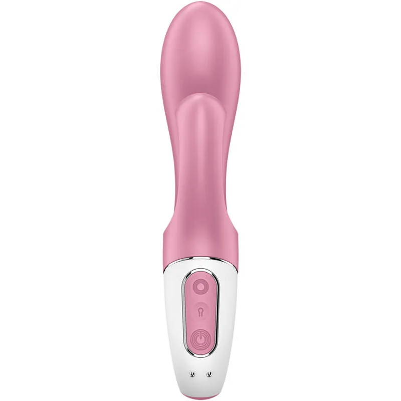 Vibromasseur gonflable double stimulation Satisfyer Air Pump Bunny 2 rose silicone doux stimulation clitoridienne G-spot multi-vibrations sextoy femme couple