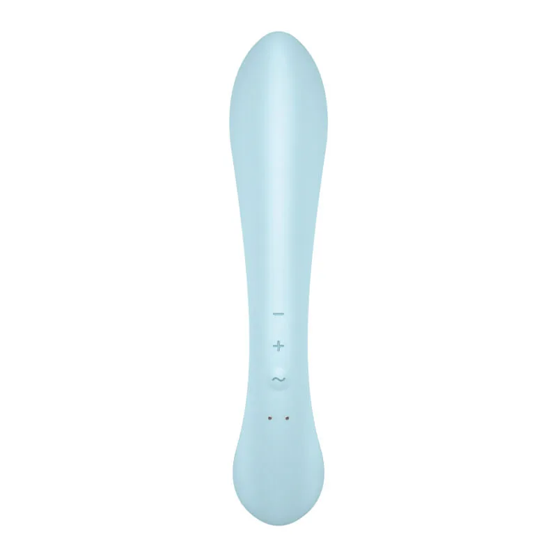 Vibromasseur Satisfyer Triple Oh Bleu Stimulation Clitoridienne G-Spot Multi-Vitesses Silicone Confort Femme Couple