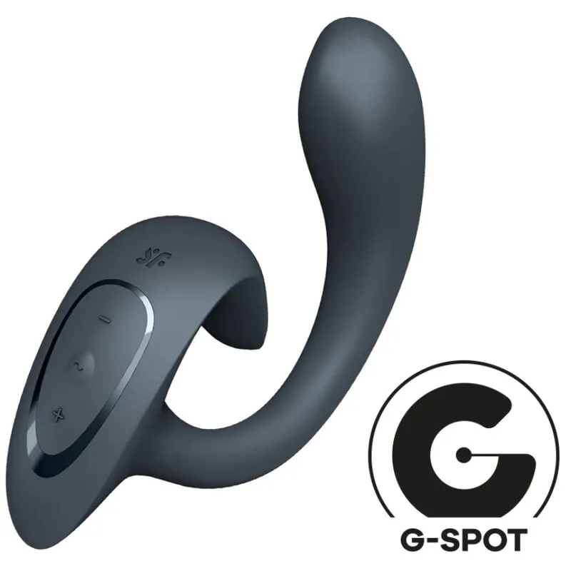 Vibromasseur sextoy Satisfyer G For Goddess 1 stimulation G-spot clitoridienne 12 modes vibrations silicone gris foncé rechargeable