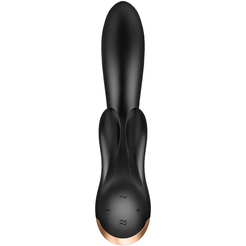 Vibromasseur Satisfyer Double Flex Noir application vibrante silicone 3 moteurs puissants刺激多模式创新设计智能控制