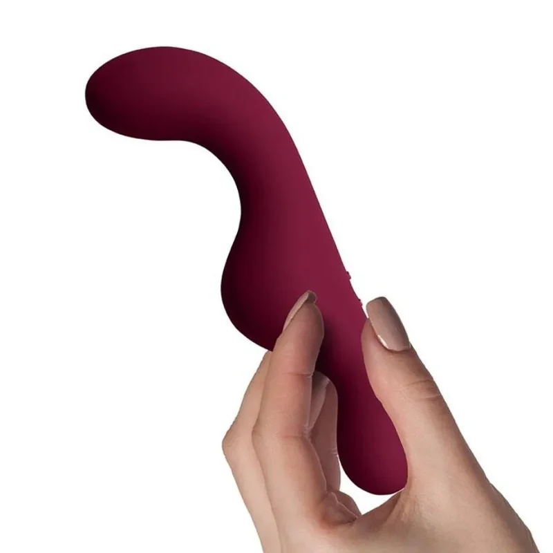 vibromasseur sans fil stimulation externe interne silicone médical hypoallergénique ergonomique courbé ondulé rechargeable discret bordeaux polyvalent