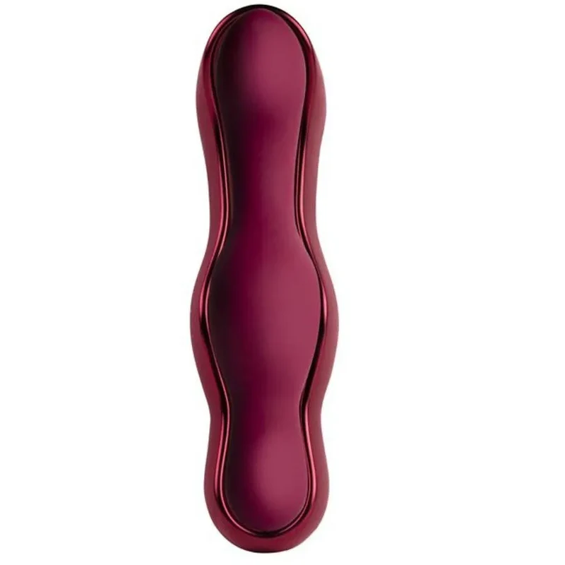 vibromasseur sans fil stimulation externe interne silicone médical hypoallergénique ergonomique courbé ondulé rechargeable discret bordeaux polyvalent