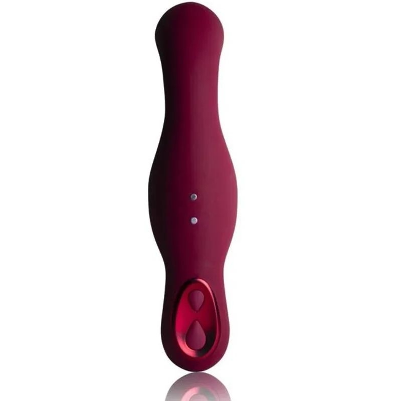 vibromasseur sans fil stimulation externe interne silicone médical hypoallergénique ergonomique courbé ondulé rechargeable discret bordeaux polyvalent