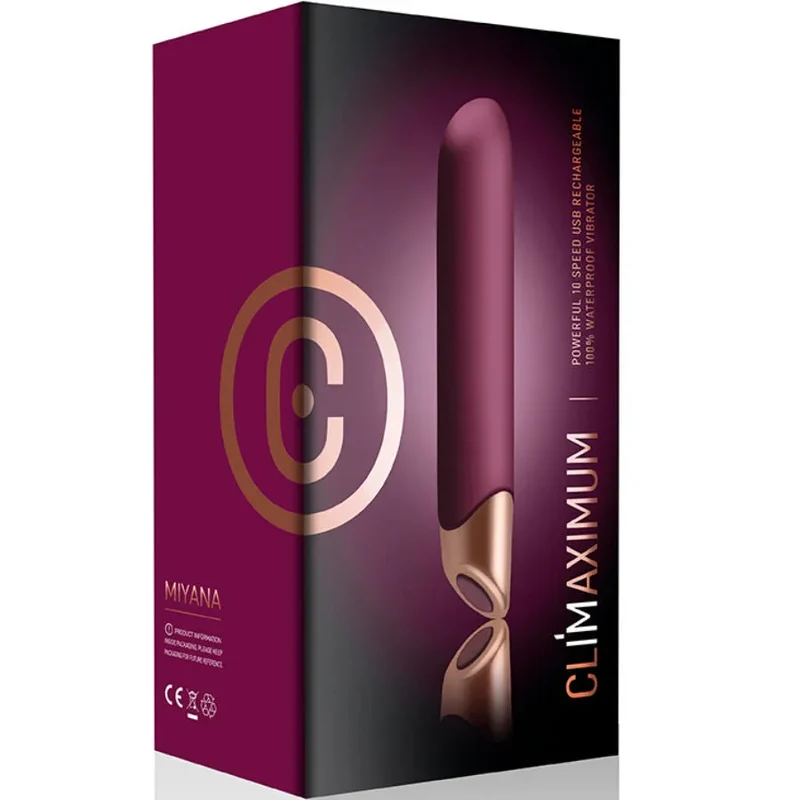 Vibromasseur élégant stimulation clitoridienne silicone hypoallergénique 10 vitesses IPX7 étanche Miyana