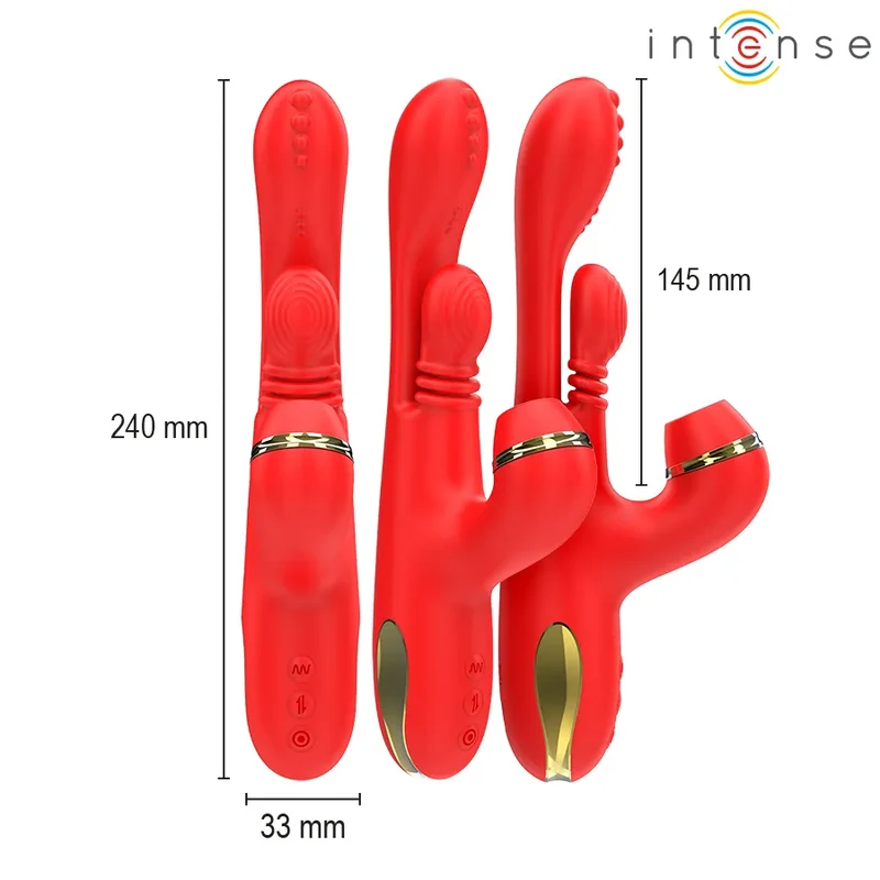 vibrateur multifonctionnel Katy quatre têtes interchangeables silicone médical hypoallergénique rechargeable étanche double moteur stimulation clitoridienne point G ergonomique
