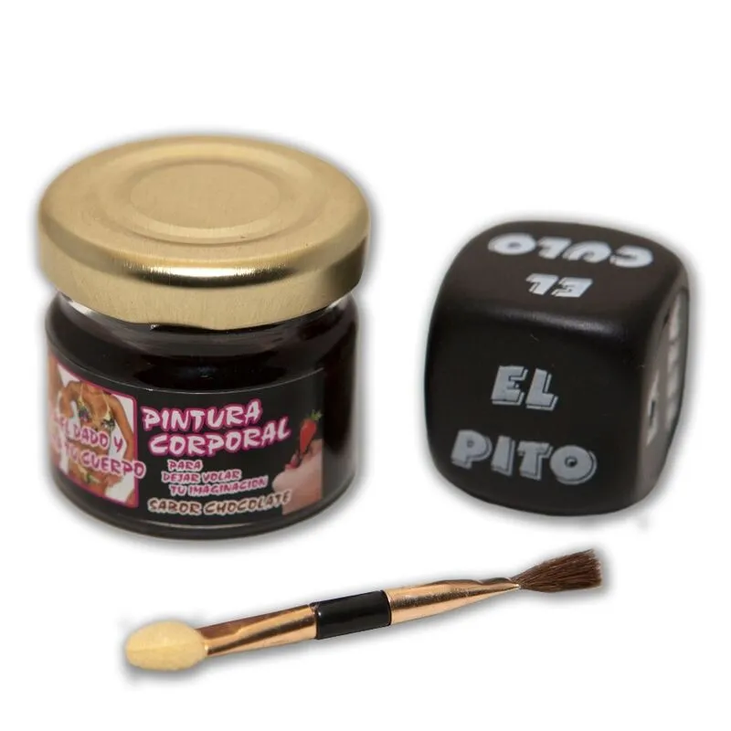 Peinture au chocolat érotique Diablo Picante corps pinceau dé jeu intime gourmand cadeau anniversaire fête