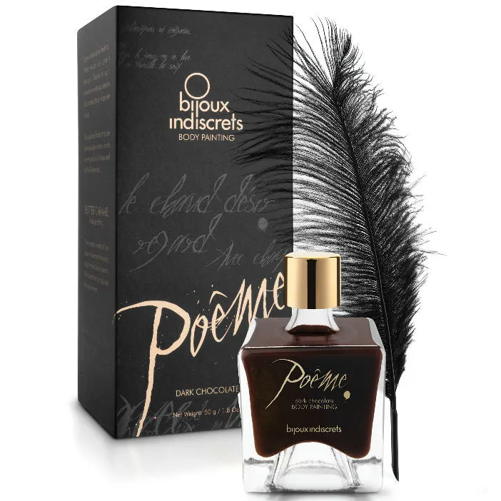 Peinture corporelle comestible Bijoux Indiscrets Poème Chocolat noir 50g Erotik Intime Séduction Accessoire Amour Sexe