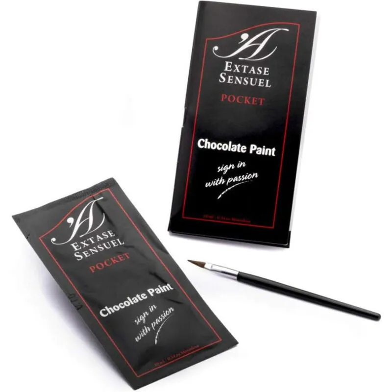 Extase Sensual Chocolate Paint - Peinture corporelle comestible érotique pour adultes - set Id With Passion - idéal pour jeux sensuels, massage érotique, plaisir couple