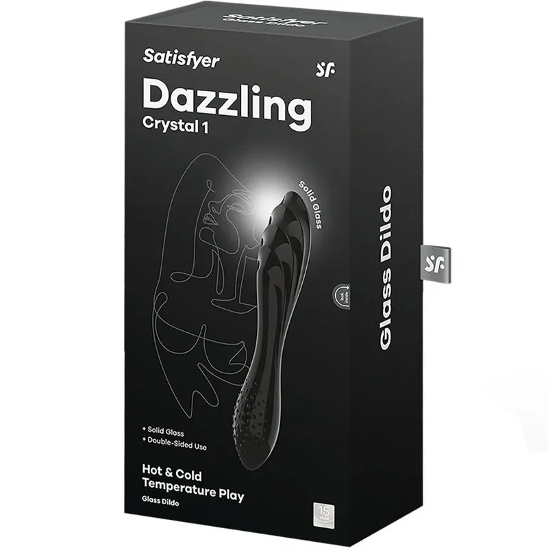 Gode en cristal Satisfyer Noir Éblouissant – Luxe, plaisir maximal, design exceptionnel, textures multiples, stimulation intense, cadeau idéal, matériaux de haute qualité, sécuritaire et discret