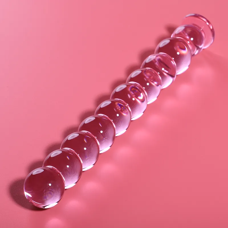Plug anal verre borosilicate rose design texturé 22 cm sextoy luxe Ibiza Nebula Series